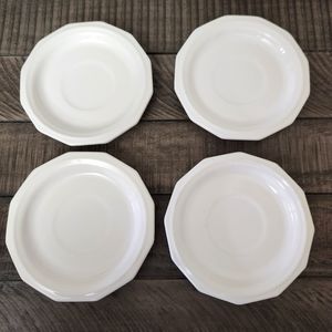 Set of 4 Vintage Pfaltzgraff Heritage White Saucers for Cups Mugs Set #2